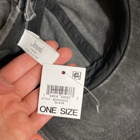NWT Jenni Women's Hat Washed Black Baseball Cap - Picture 5 of 5
